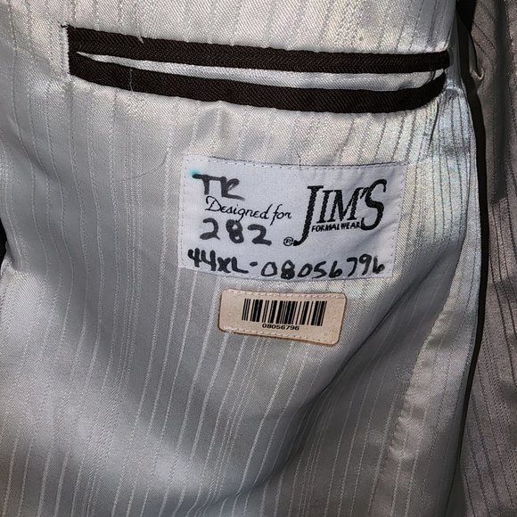 Men's Stephen Geoffrey 100% Worsted Wool Brown Striped Blazer Tux Jacket 44XL - Picture 5 of 8